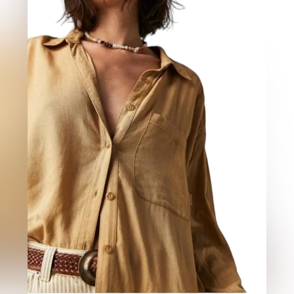 Free People Yin Yang Tie Dye Graphic Buttondown We The Free - Picture 8 of 12